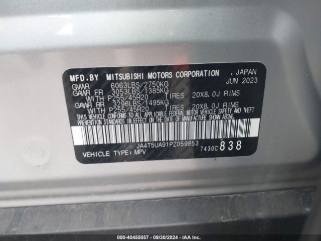 2023 MITSUBISHI OUTLANDER PHEV JA4T5UA91PZ059853 Photo 8