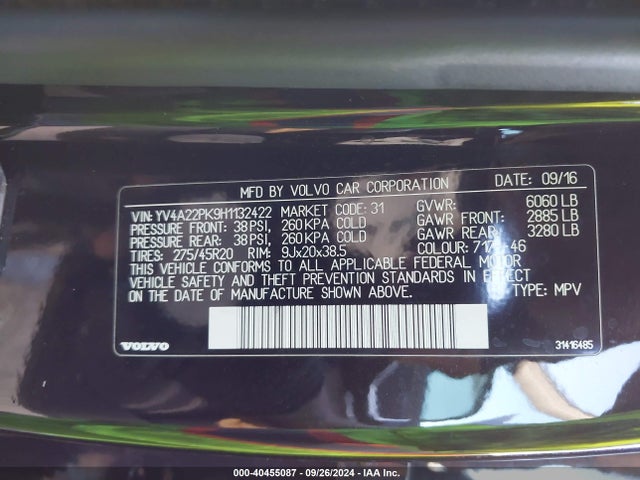YV4A22PK9H1132422 Volvo Xc90 Momentum