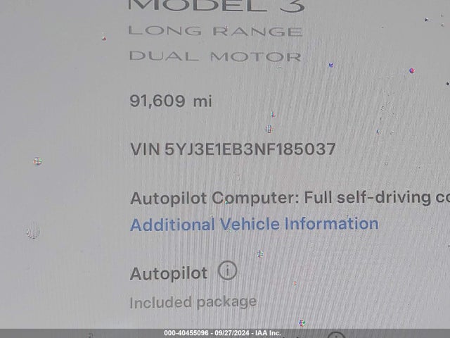 2022 TESLA MODEL 3 5YJ3E1EB3NF185037 Photo 8