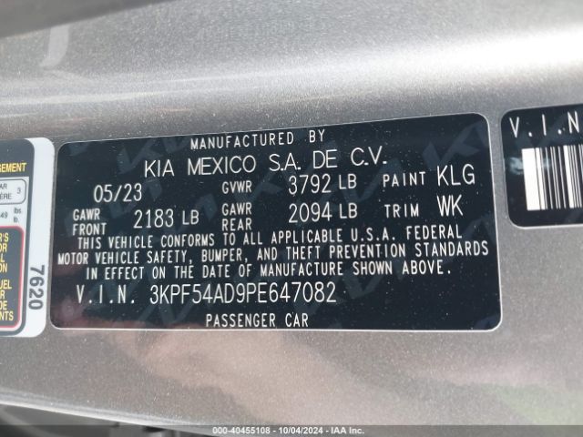 3KPF54AD9PE647082 KIA Forte Gt-line