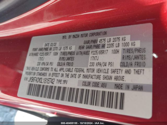 JM3KFACM0L1816742 Mazda Cx-5 Touring