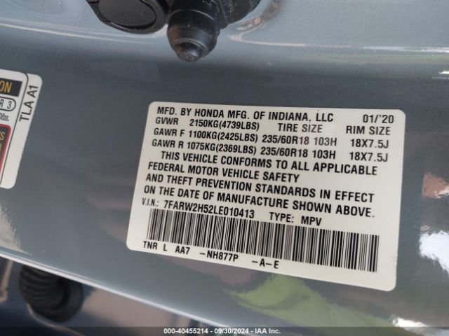 7FARW2H52LE010413 Honda Cr-v Awd Ex