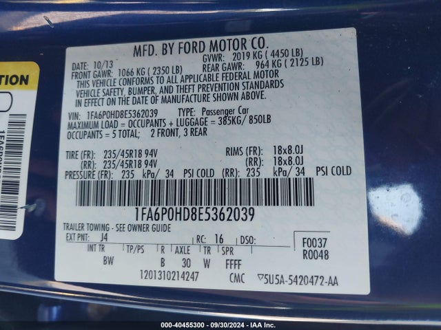 Ford 2014 2014 1FA6P0HD8E5362039 Image 20
