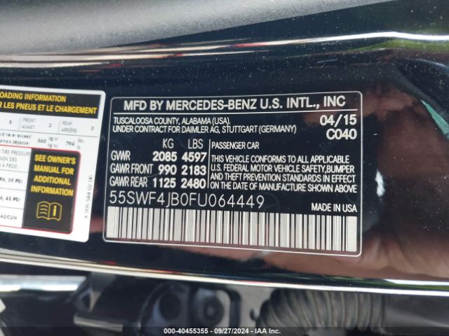 55SWF4JB0FU064449 Mercedes-Benz C 300 Luxury/sport
