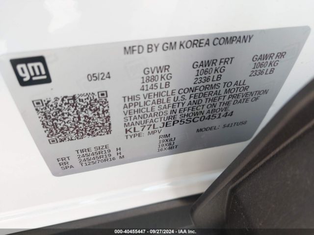 KL77LJEP5SC045144 Chevrolet Trax Fwd 2rs