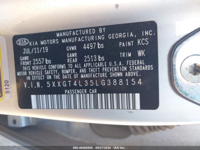 5XXGT4L35LG388154 KIA Optima Lx