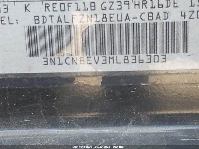 3N1CN8EV3ML836303 Nissan Versa Sv Xtronic Cvt