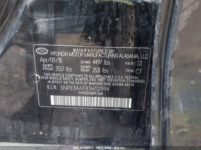 5NPE34AF8JH701994 Hyundai Sonata Sport+