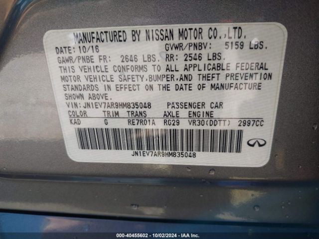 JN1EV7AR9HM835048 Infiniti Q50 3.0t Sport