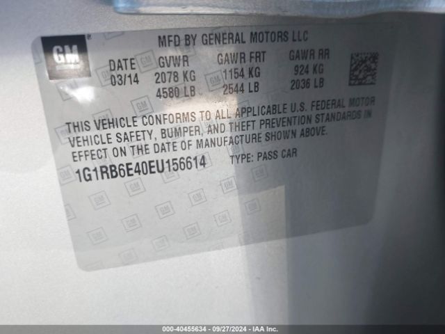 1G1RB6E40EU156614 Chevrolet Volt