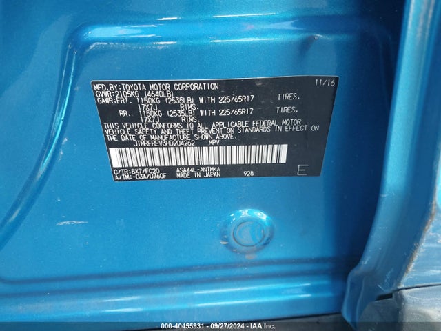 Toyota Rav4 Xle 2017 JTMRFREV3HD204262 Image 9