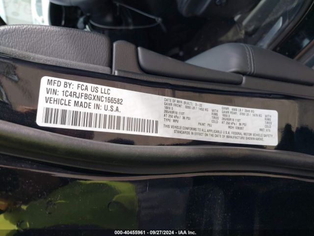 1C4RJFBGXNC166582 Jeep Grand Cherokee Wk Limited 4x4