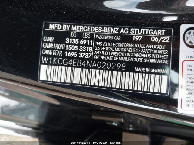 W1KCG4EB4NA020298 Mercedes-Benz Eqs 580 4matic