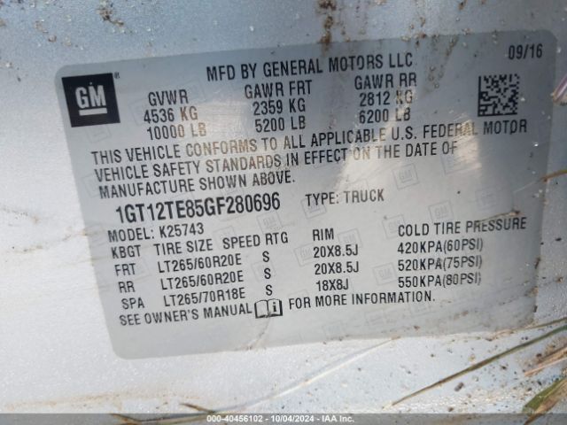1GT12TE85GF280696 GMC Sierra 2500hd Slt