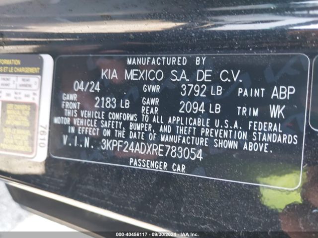 3KPF24ADXRE783054 KIA Forte Lxs