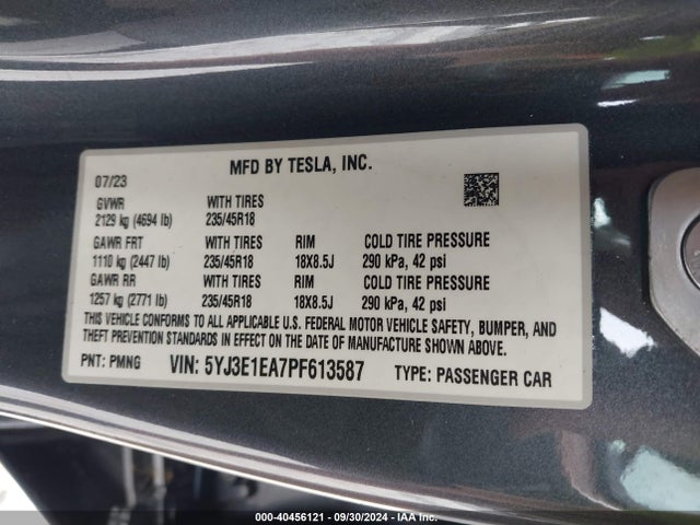 2023 TESLA MODEL 3 5YJ3E1EA7PF613587 Photo 8
