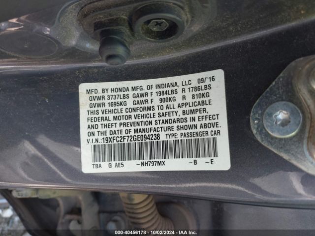 19XFC2F72GE094238 Honda CIVIC EX
