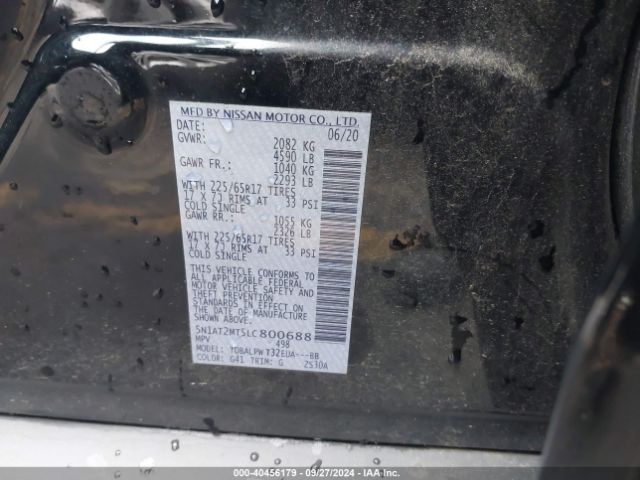 5N1AT2MT5LC800688 Nissan Rogue S Fwd