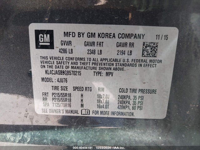 Buick Encore 2016 KL4CJASB9GB570215 Image 9