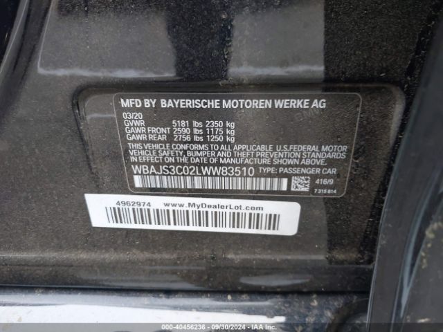 WBAJS3C02LWW83510 BMW 540i Xdrive