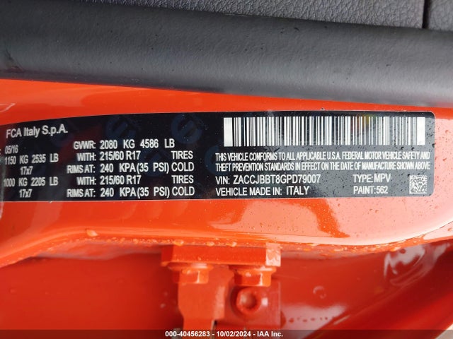ZACCJBBT8GPD79007 Jeep Renegade Latitude
