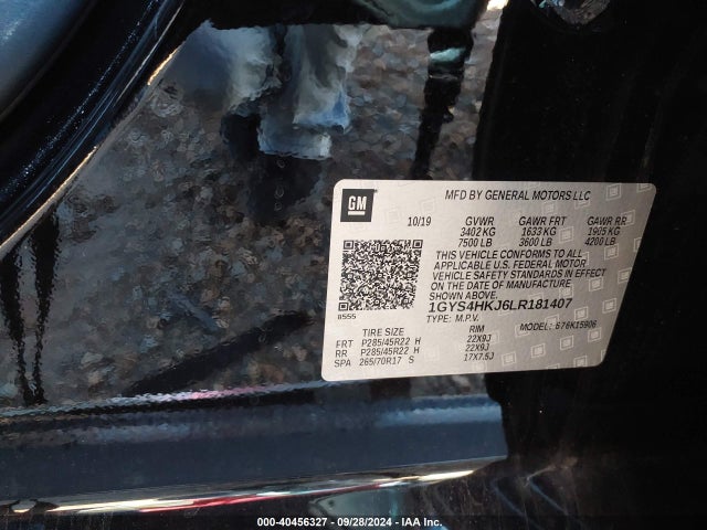1GYS4HKJ6LR181407 Cadillac Escalade Esv 4wd Luxury