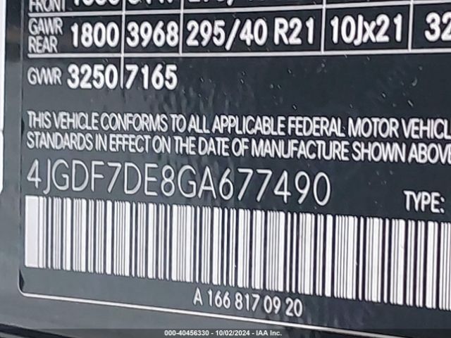 4JGDF7DE8GA677490 Mercedes-Benz Gl 550 4matic