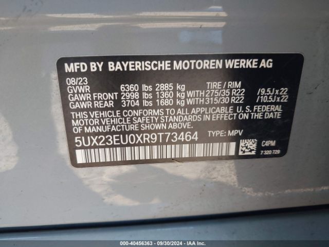 5UX23EU0XR9T73464 BMW X5 Xdrive40i