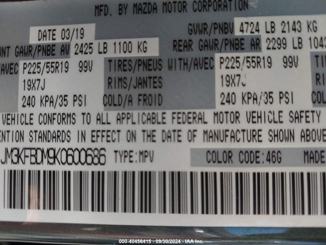 JM3KFBDM9K0600686 Mazda Cx-5 Grand Touring