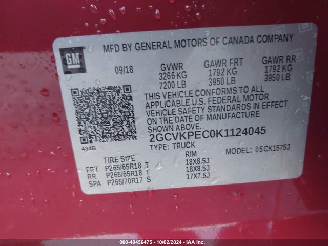 Chevrolet Silverado 1500 Ld Lt 2019 2GCVKPEC0K1124045 Image 9