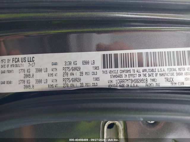 1C6RR7MT9HS820918 RAM 1500 Night  4x4 5'7 Box