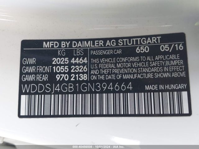 WDDSJ4GB1GN394664 Mercedes-Benz CLA 250 4MATIC
