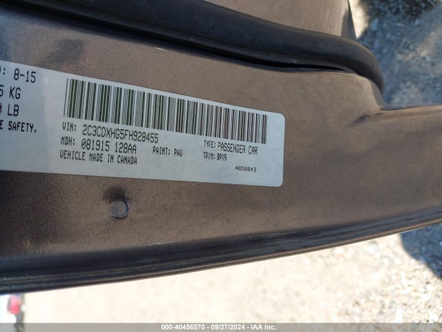Dodge Charger Sxt 2015 2C3CDXHG5FH928455 Image 9