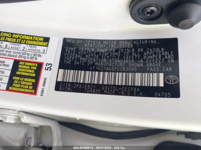 4T1KZ1AK6PU083095 Toyota CAMRY TRD