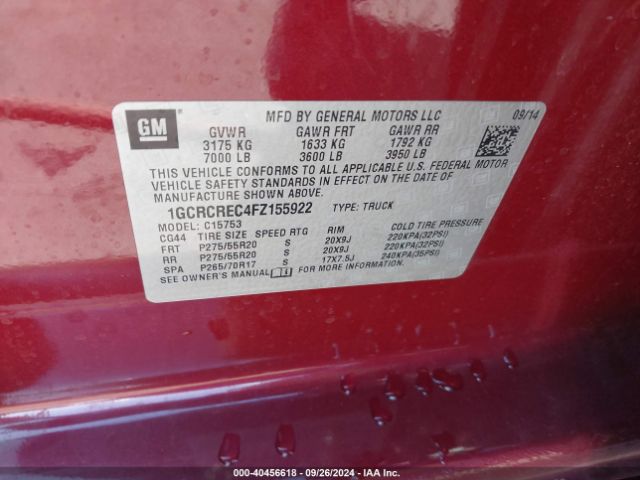 1GCRCREC4FZ155922 Chevrolet Silverado 1500 1lt