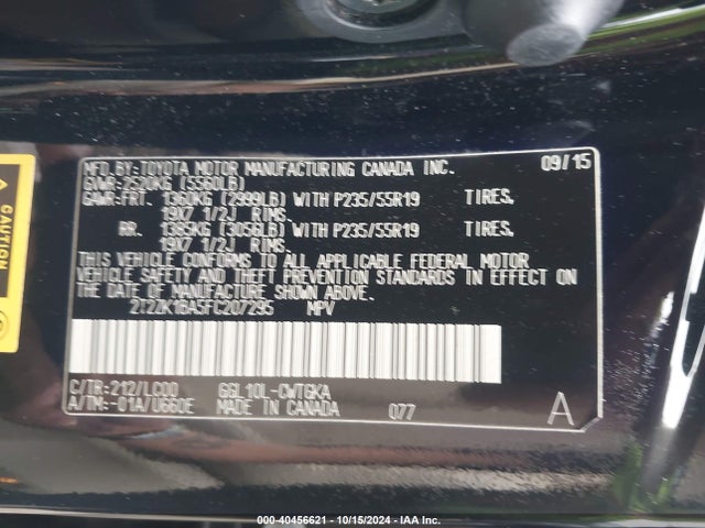 Lexus RX 350 2015 2T2ZK1BA5FC207295 Image 9