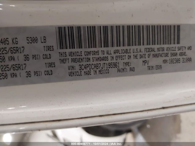 3C4PDCAB7JT195961 Dodge JOURNEY SE