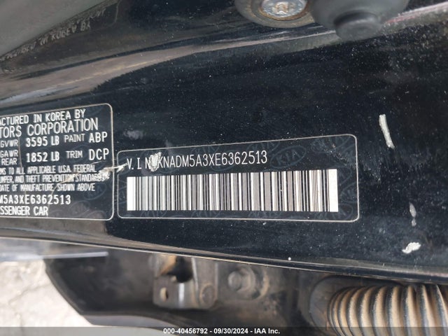 KIA RIO LX 2014 KNADM5A3XE6362513 Image 9