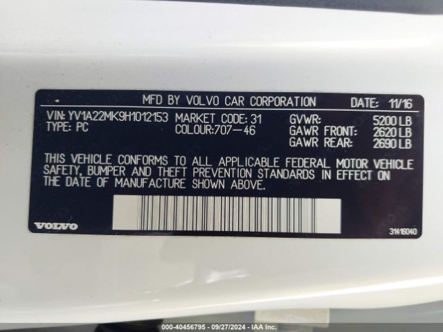 YV1A22MK9H1012153 Volvo S90 T6 Momentum