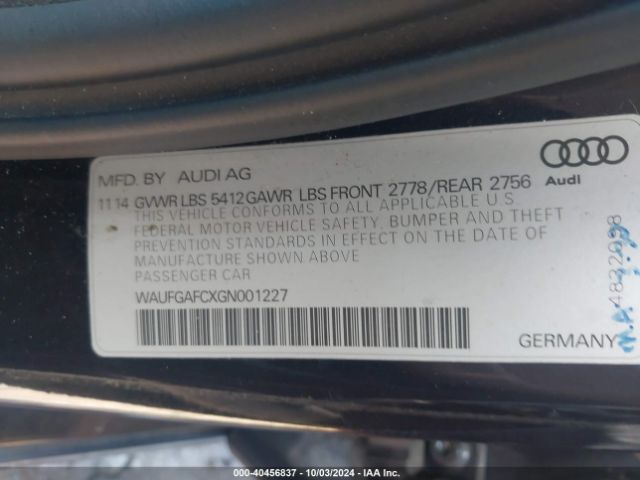 WAUFGAFCXGN001227 Audi A6 3.0t Premium Plus