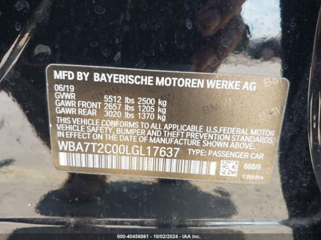 WBA7T2C00LGL17637 BMW 740I