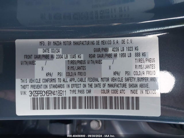 3MZBPBCM6RM418911 Mazda Mazda3 2.5 S Carbon Edition