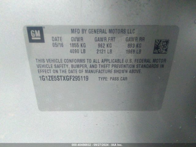 1G1ZE5STXGF295119 Chevrolet MALIBU 1LT
