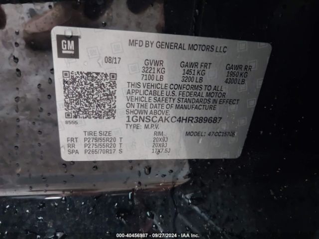 1GNSCAKC4HR389687 Chevrolet Tahoe Ls
