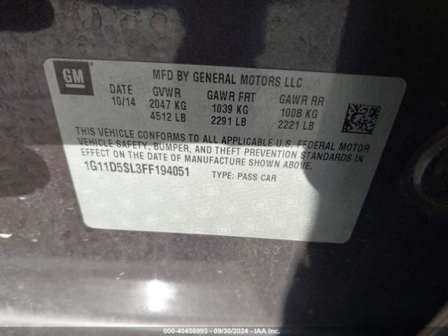 1G11D5SL3FF194051 Chevrolet MALIBU 2LT