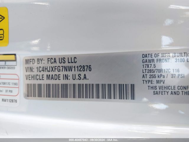 1C4HJXFG7NW112876 Jeep Wrangler Unlimited Rubicon 4x4