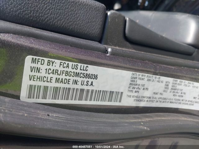 1C4RJFBG3MC586036 Jeep Grand Cherokee Limited 4x4