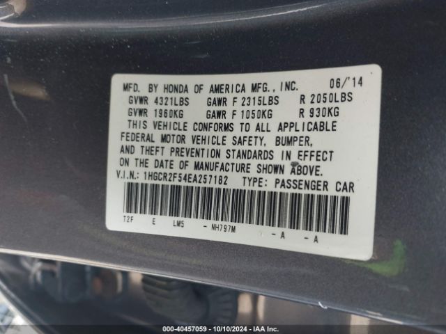 1HGCR2F54EA257182 Honda Accord Sport