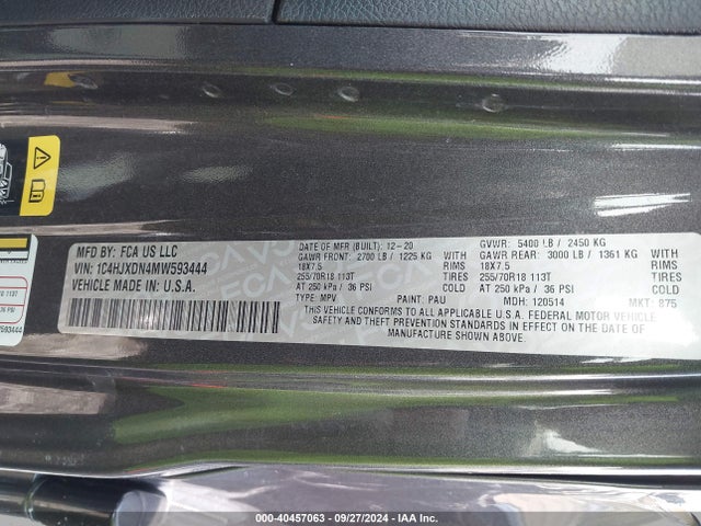 1C4HJXDN4MW593444 Jeep Wrangler Unlimited Sport Altitude 4x4