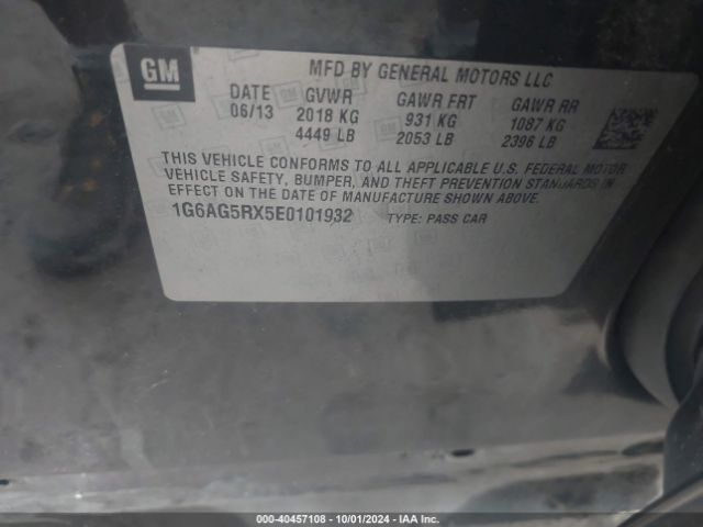 1G6AG5RX5E0101932 Cadillac Ats Standard